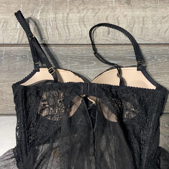 Victoria’s Secret Black Lace and Nude Babydoll 34B - Picture 5 of 7